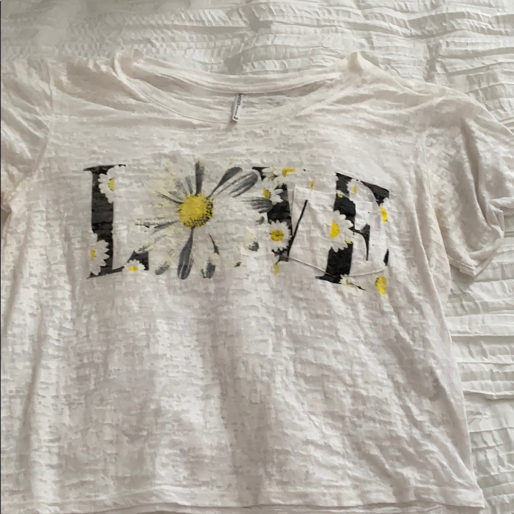 White LOVE croptop